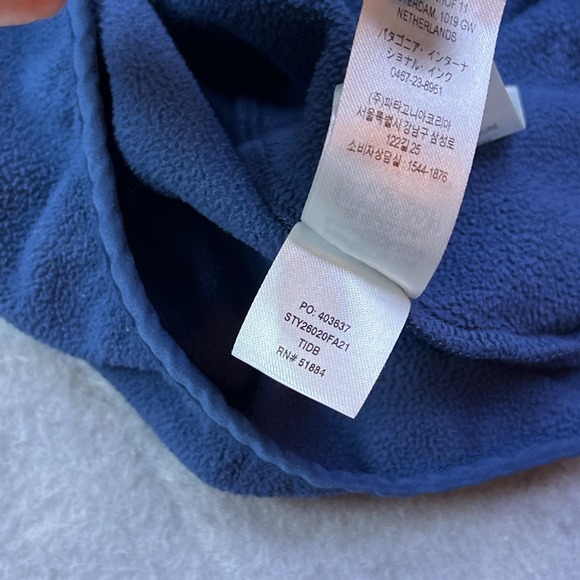 Patagonia Women's Micro D Snap-T Pullover XS Blue Fleece Pullover P-6 Logo Top - Picture 10 of 12